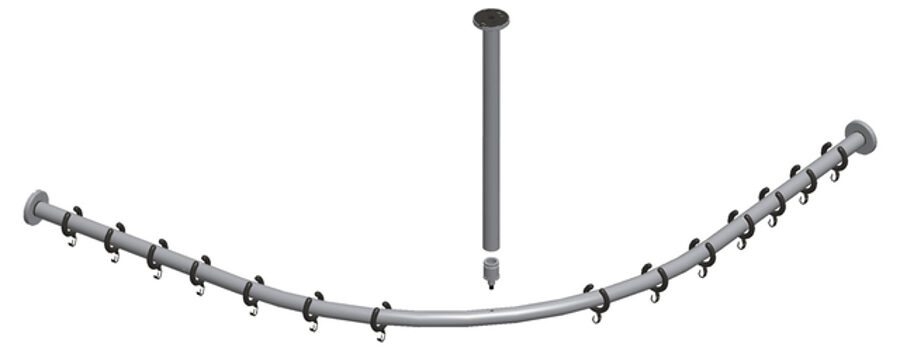 Plan dušas aizkaru stangas komplekts 900 x 900 mm