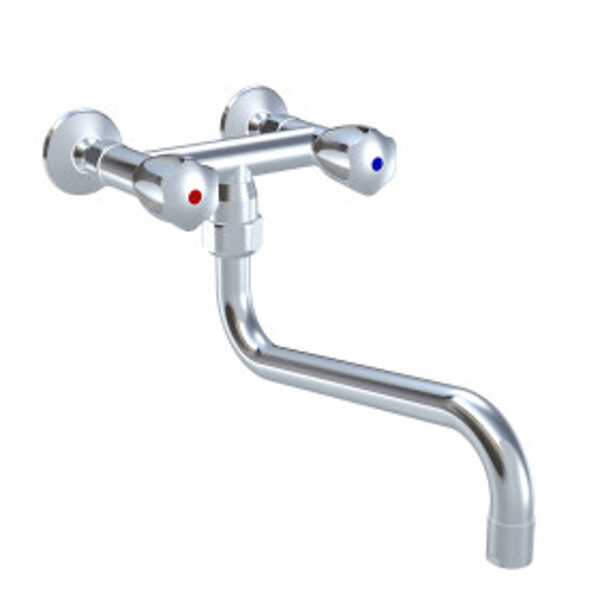 K.24.42.11.000C86 KWC GASTRO profesionālais virtuves izlietnes ūdens maisītājs no sienas A300, hroms