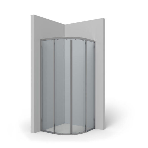 DRIVE 1.0 dušas stūris pusapaļš (1/4 apļa) ar bīdāmām durvīm