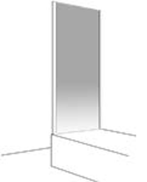 DRIVE 1.0 dušas stūra fiksētais sānu stikls 2 un 3-daļīgajām dušas durvīm montāžai uz vannas malas