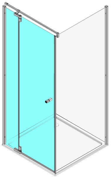 REROX 2-daļīgas dušas durvis montāžai ar fiksētu sienu