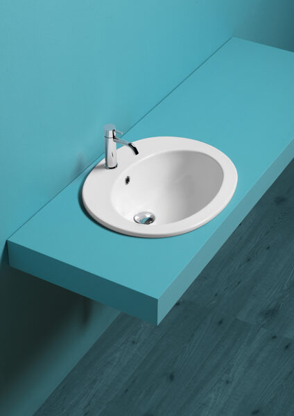 S52 iebūvējama izlietne virsmā 535x450xh215mm, balta