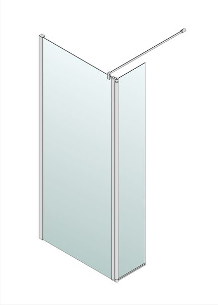 Palme Valletta XO Walk-in dušas siena ar salokāmu elementu, montāžai kreisajā pusē