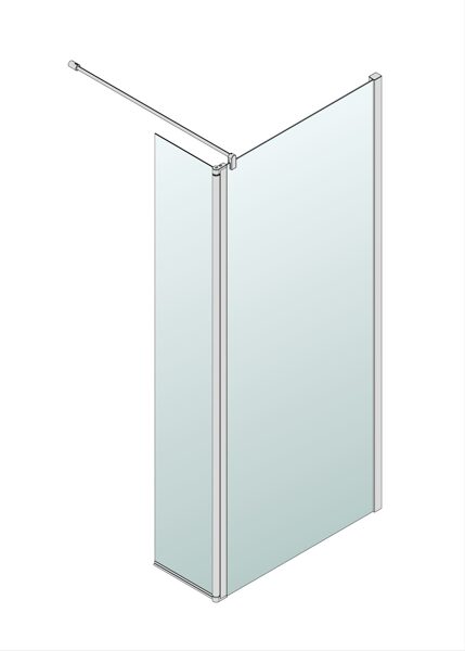 Palme Valletta XO Walk-in dušas siena ar salokāmu elementu, montāžai labajā pusē