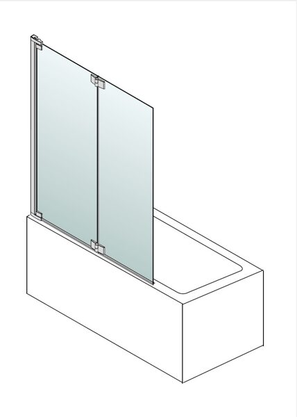 Palme Valletta XO 2-daļīga vannas siena, montāžai kreisajā pusē