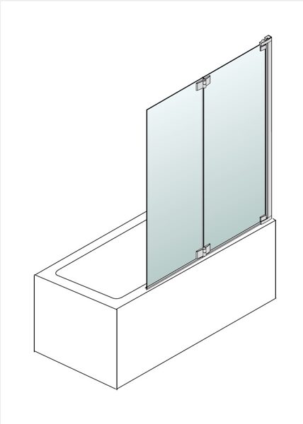 Palme Valletta XO 2-daļīga vannas siena, montāžai labajā pusē