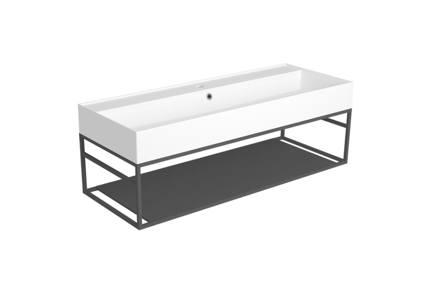 AGSS121 AGILE Pie sienas piekarināms rāmis 1200x455xh280mm izlietnēm AG121 vai AG121D melns matēts