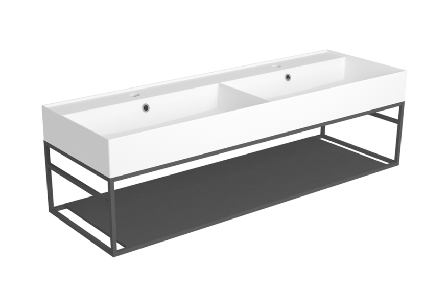 AGSS141 AGILE Pie sienas piekarināms rāmis 1400x455xh280mm izlietnei AG141D melns matēts