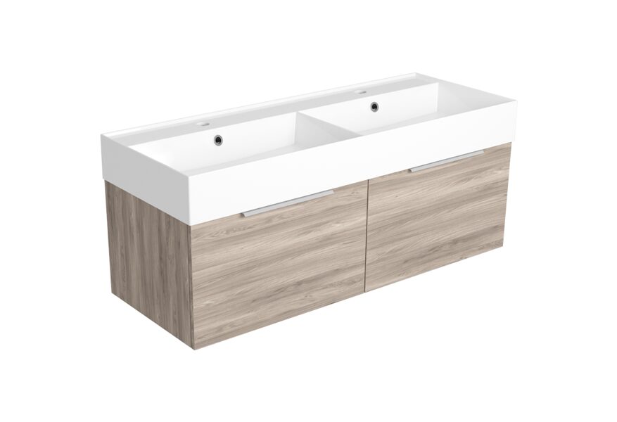 AGM121D Piekarināms sienas skapis ar dubultu atvilktni 1200x455xh400mm izlietnei AG121D. Matēts hromēts rokturis.