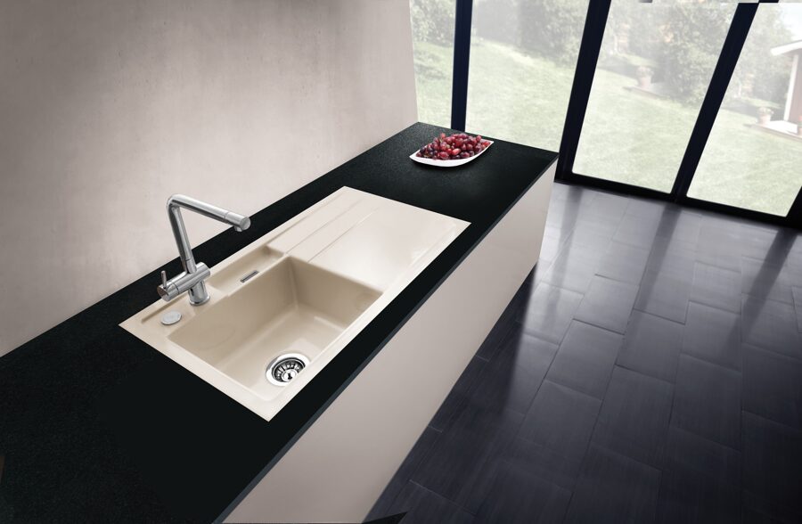 BELA 100 F L Virtuves izlietne 976x486mm ar bļodu kreisajā pusē