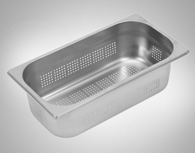 0838 Gastronorm trauks 1/3 perforēts, nerūsējošais tērauds, 100 mm dziļš, izlietnēm Mera 16 U / 24 / 24 F / 24 F/o