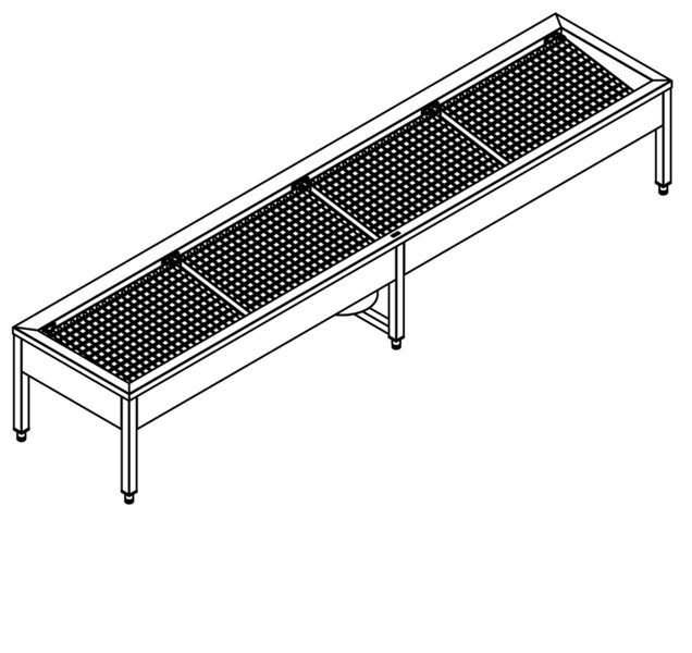 KWC SIRIUS Apavu un zābaku tīrīšanas iekārta 2800x500x600mm, nerūsējošais tērauds (2000101549 / SIRX741C)