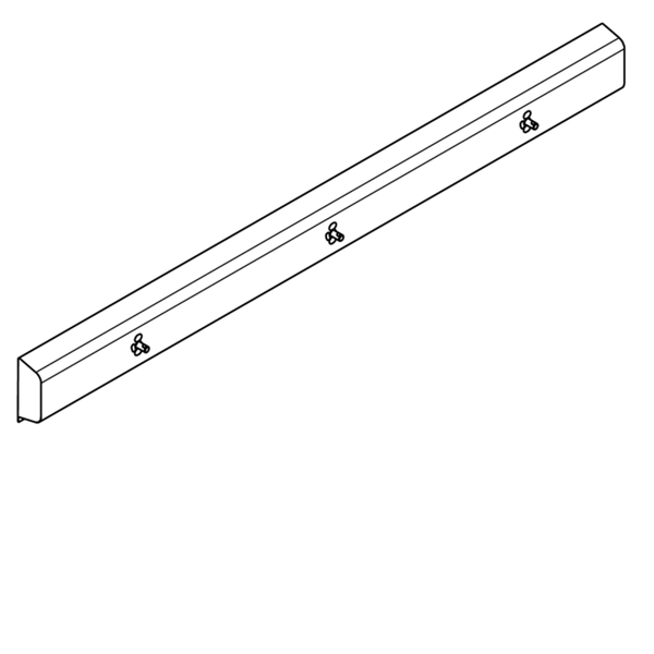 KWC Armatūras bloks gatavs savienošanai ar 3 mazgāšanas vietām 600mm, montāžai pie sienas, karstā un aukstā ūdens pieslēgšanai no labās vai kreisās puses aizmugurē. 1800x173x72mm
