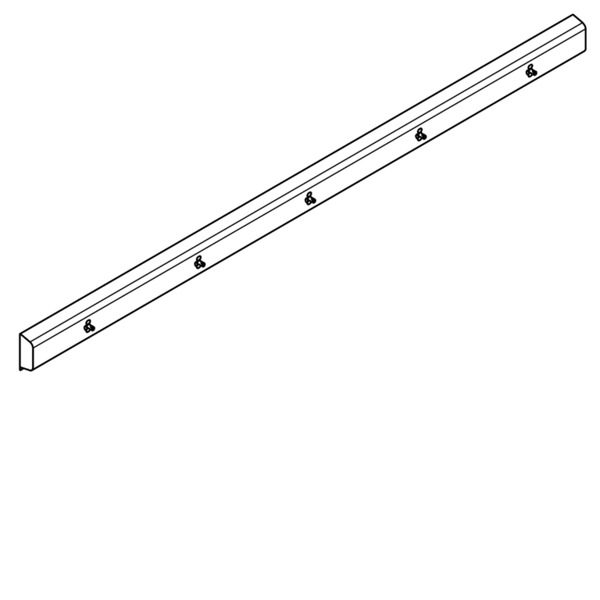 KWC Armatūras bloks gatavs savienošanai ar 5 mazgāšanas vietām 600mm, montāžai pie sienas, karstā un aukstā ūdens pieslēgšanai no labās vai kreisās puses aizmugurē. 3000x173x72mm