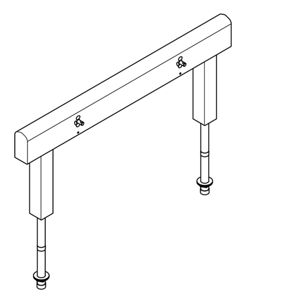 KWC Armatūras bloks, kas gatavs savienošanai ar 4 mazgāšanās vietām 600mm, montāžai uz divrindu sanitārajām iekārtām, karstā un aukstā ūdens pieslēgšanai no apakšas, izmantojot vadošo cauruļu turētājus. 1200x470x73mm