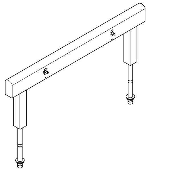 KWV Armatūras bloks, kas gatavs savienošanai ar 4 mazgāšanās vietām 700mm, montāžai uz divrindu sanitārajām iekārtām, karstā un aukstā ūdens pieslēgšanai no apakšas, izmantojot vadošo cauruļu turētājus. 1400x470x73mm