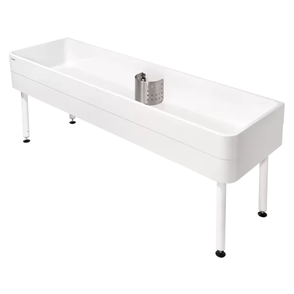 KWC SIRIUS Darba telpas izlietne ar statīva caurules vārstu, 2000x300/800x600mm, alpine white (2000102724 / SIRW774)