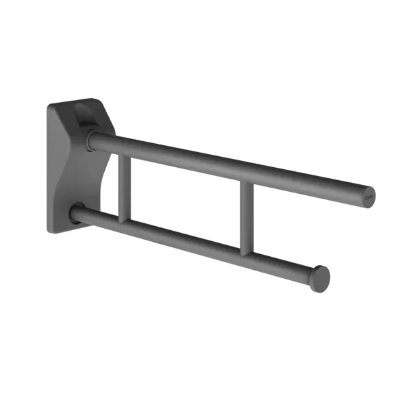 KWC MEDCARE paceļams atbalsta rokturis ar tualetes papīra turētāju, sienas montāža 113x234x700mm, bazalta pelēks poliamīda pārklājums