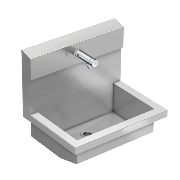 KWC PLANOX Izlietnes bloks nerūsējošais tērauds 600x530x440mm ar F3S pašaizverošu ūdens dozatoru iepriekš sajauktam vai aukstajam ūdenim 3.0 l/min., hroms PL6USV