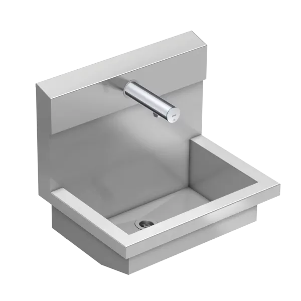 KWC PLANOX Izlietnes bloks nerūsējošais tērauds 600x530x440mm ar F3E opto-elektronisku ūdens dozatoru iepriekš sajauktam vai aukstajam ūdenim 6.0 l/min., hroms PL6UEV