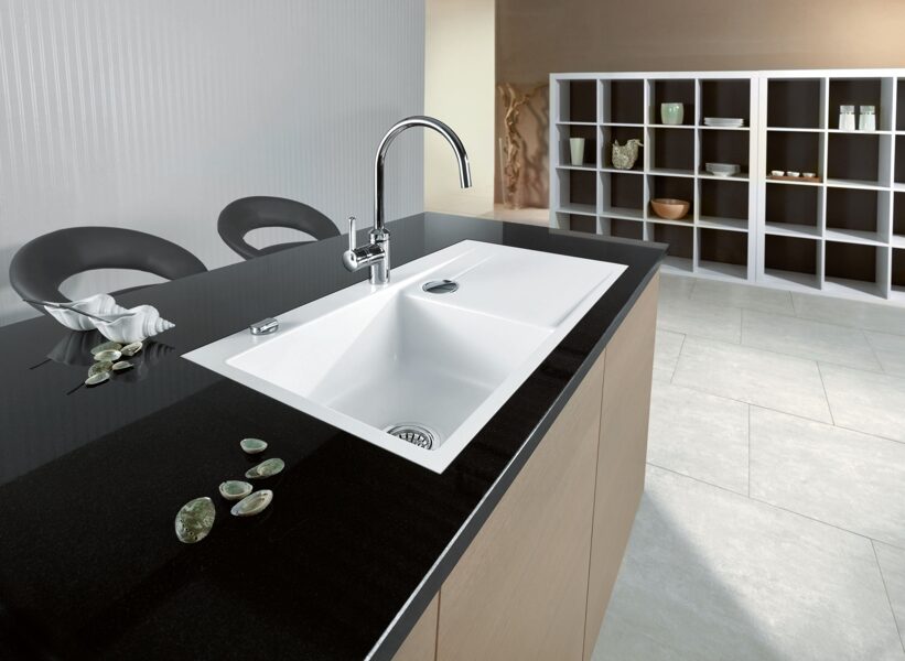 STEMA 90 F L Virtuves izlietne 876x486mm ar bļodu kreisajā pusē