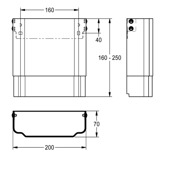 ACXX2017 Korpusa pagarinājums no nerūsējošā tērauda, pulverkrāsots Alpu baltā krāsā, regulējams augstums, F5 dušas paneļiem. (2030057072 / ACXX2017)