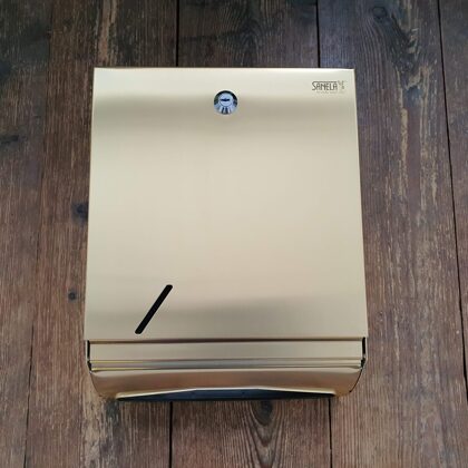 SLZN 20X Stainless steel supply bin for a folder paper towels brushed 24k gold